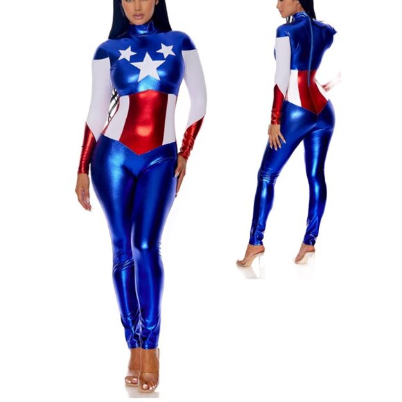 Forplay Sexy American Flag print Costume 4th of July Halloween Adult Size M/L - Picture 1 of 9